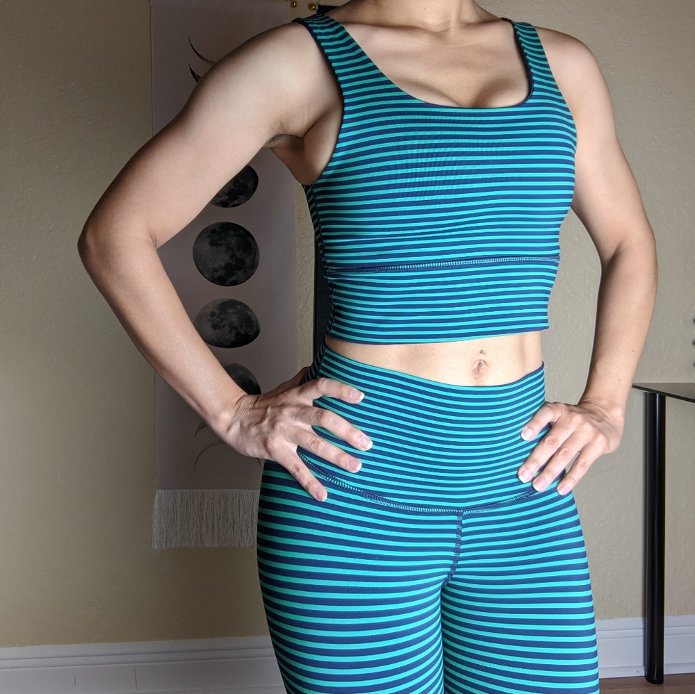 DYI Yoga/Barre 2 Piece Set in "Ivy/Navy" (SMALL)